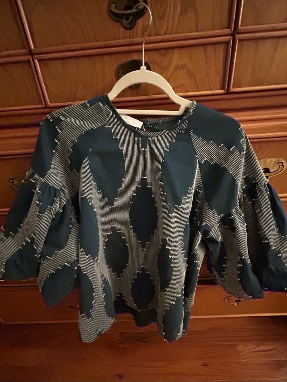 HUNTER BELL flow top - Patterned Balloon Sleeve Blouse